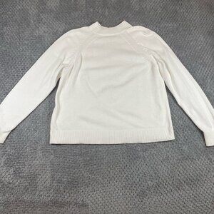 Quince Women's 100% Organic Cotton Mock Neck Sweater Size M White Price Drop